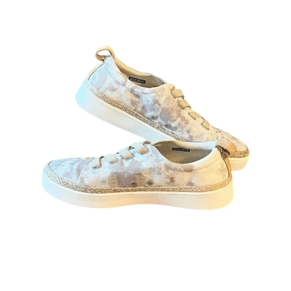Spenco Malibu 21 Slip On Comfort‎ Sneakers Gray Tie Dye Canvas No Tie 8.5D
